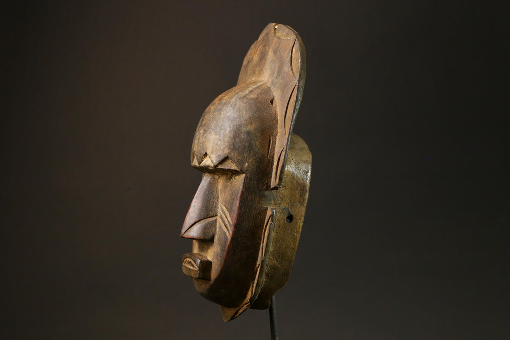 African Mask Hand-Carved African Tribal Face Guro Wood Wall Hanging Decor-4439