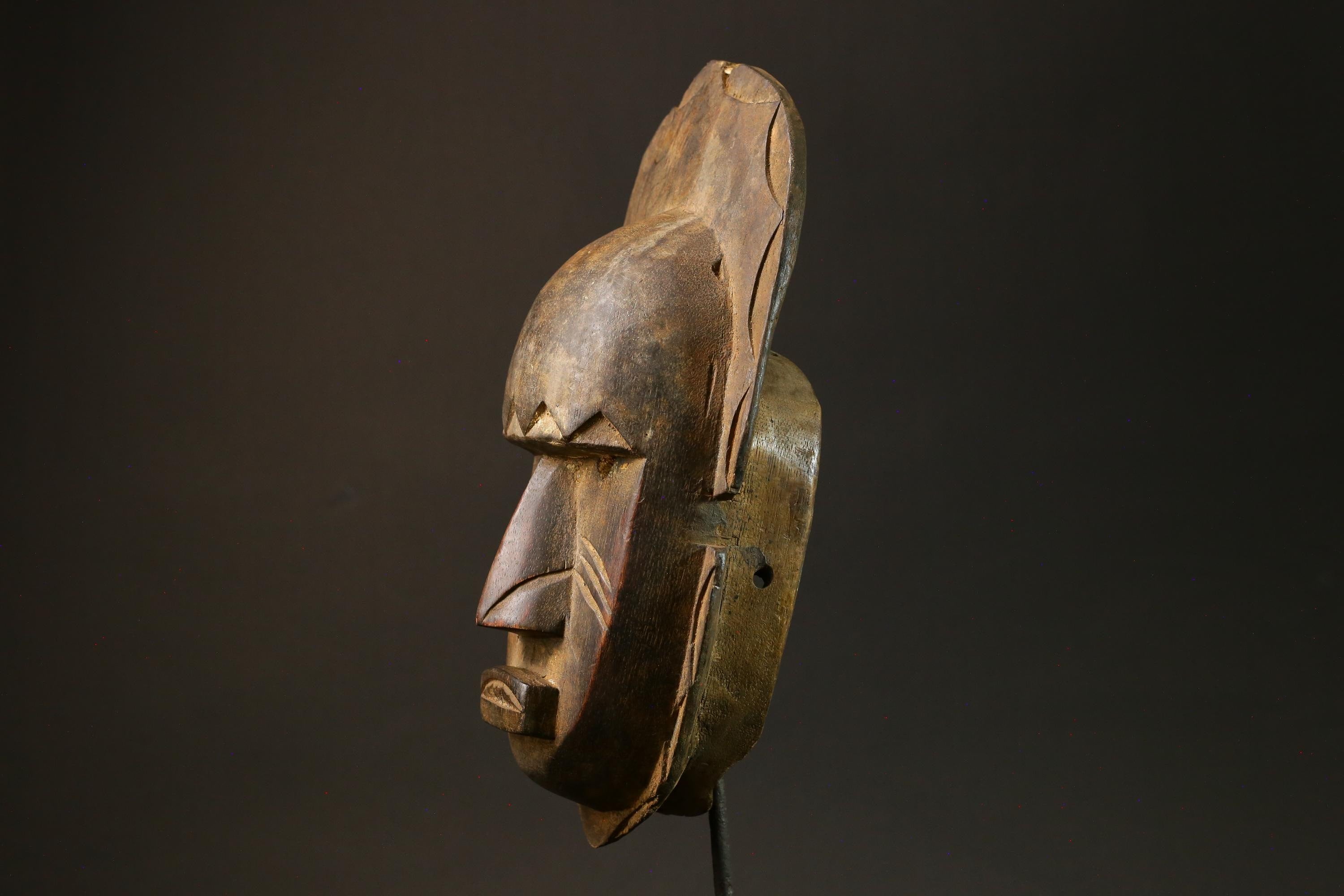 African Mask Hand-Carved African Tribal Face Guro Wood Wall Hanging Decor-4439