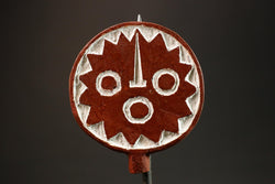 African Sun Mask Handcrafted Red and White Wood from BWA BOBO Tribe Masks for wall-G3037