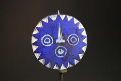 African Sun Mask-Handcrafted Blue Wood from Bwa Bobob Tribe Wall Decor Masks for wall-G3043