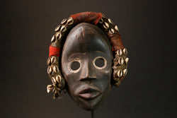 African Antique Dan Gunye Ge Mask Handcrafted Unique Wood Decor Authentic Tribal Art Piece for Home Display - G1646