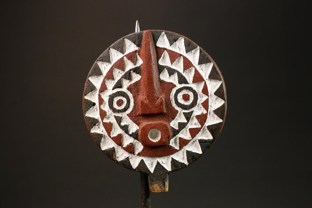 African BWA Bobo Mask Hand-Carved Black and White Wooden Wall Hanging Masks for wall-G3052