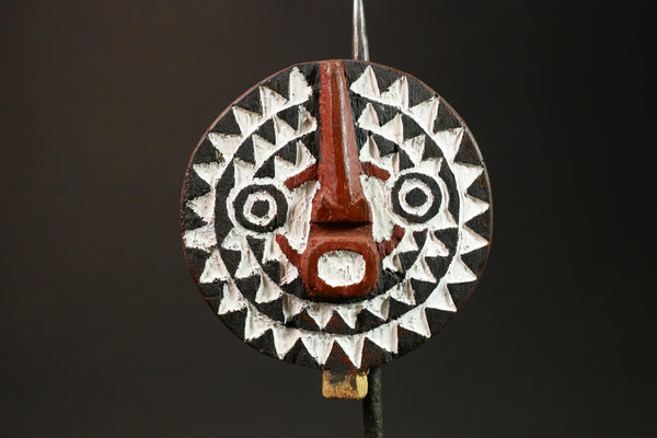 African Bwa Bobo Mask Hand-Carved White and Brown Geometry Wall Decor Masks for wall-G3064