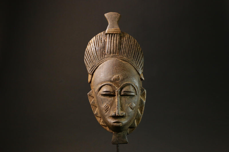 African Art Home Decor Carved Wooden Baule Mask Wall Hanging Decor Masks for wall-4456