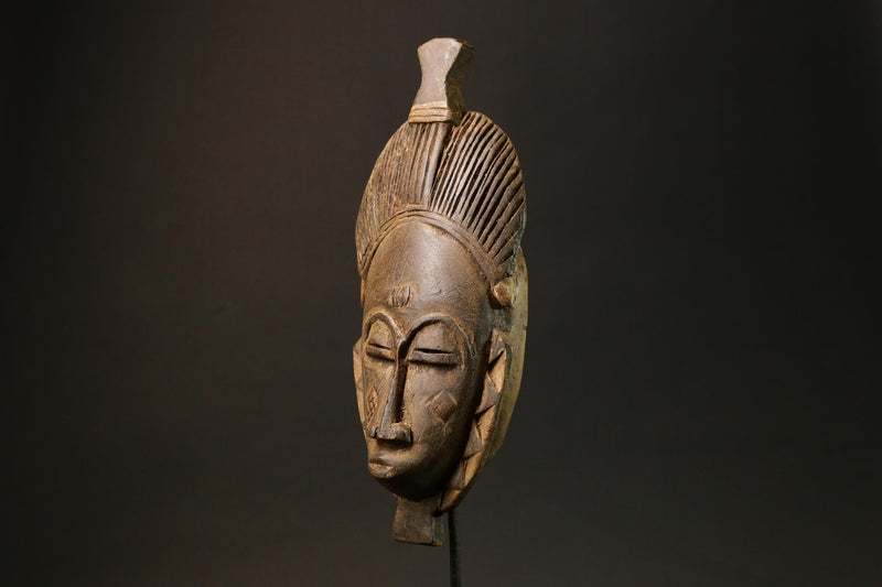 African Art Home Decor Carved Wooden Baule Mask Wall Hanging Decor Masks for wall-4456