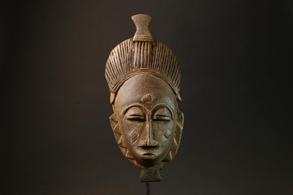 African Art Home Decor Carved Wooden Baule Mask Wall Hanging Decor Masks for wall-4456