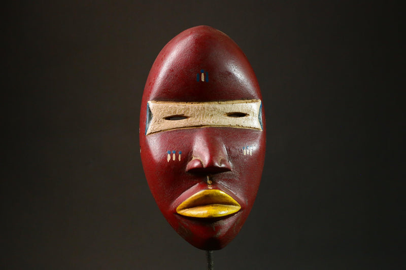 African Dan Mask Hand-Carved Wooden Art from Côte d'Ivoire Unique Tribal Decor Authentic African Artwork for Home Display - G3290