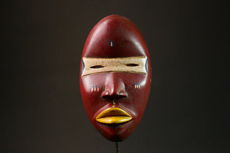 African Dan Mask Hand-Carved Wooden Art from Côte d'Ivoire Unique Tribal Decor Authentic African Artwork for Home Display - G3290