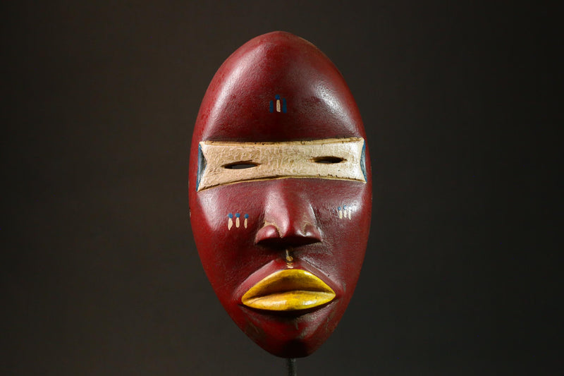 African Dan Mask Hand-Carved Wooden Art from Côte d'Ivoire Unique Tribal Decor Authentic African Artwork for Home Display - G3290