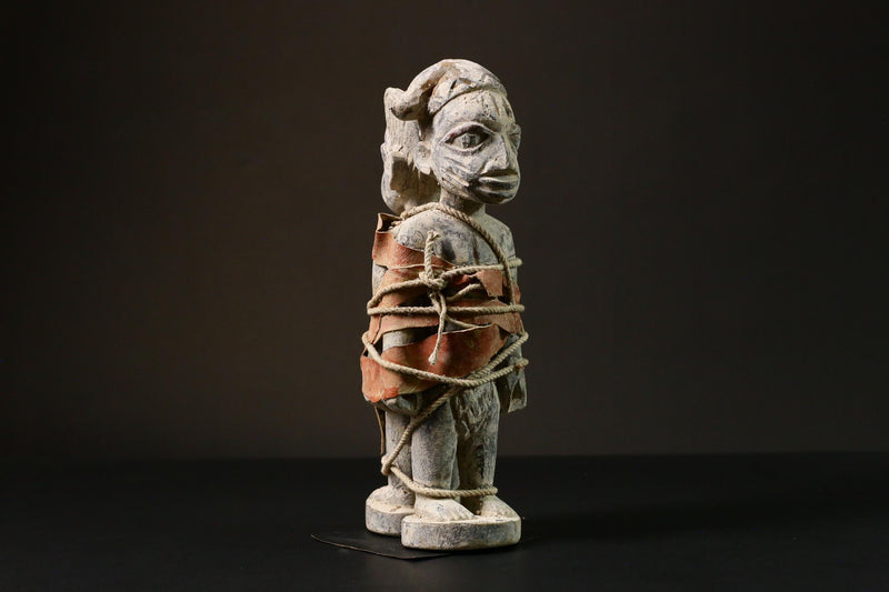 African Yoruba Nago Statuette Hand-Carved Wooden Sculpture Unique Art from Nigeria Authentic Tribal Decor Piece for Home Display - G3289