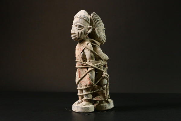 African Yoruba Nago Statuette Hand-Carved Wooden Sculpture Unique Art from Nigeria Authentic Tribal Decor Piece for Home Display - G3288