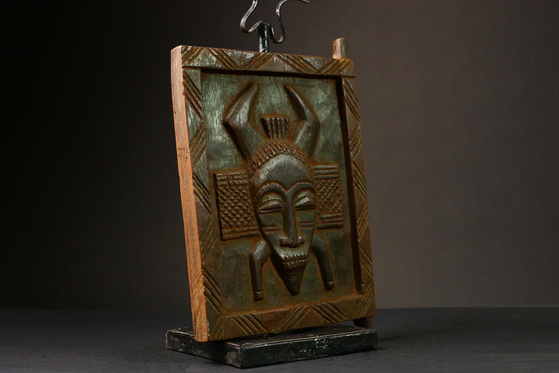 African Vintage Granary Door Hand-Carved Wooden Wall Art Authentic Decor Piece Unique Hanging Art for Home Display - G3283