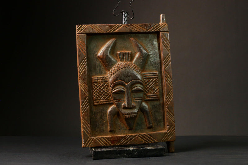 African Vintage Granary Door Hand-Carved Wooden Wall Art Authentic Decor Piece Unique Hanging Art for Home Display - G3283