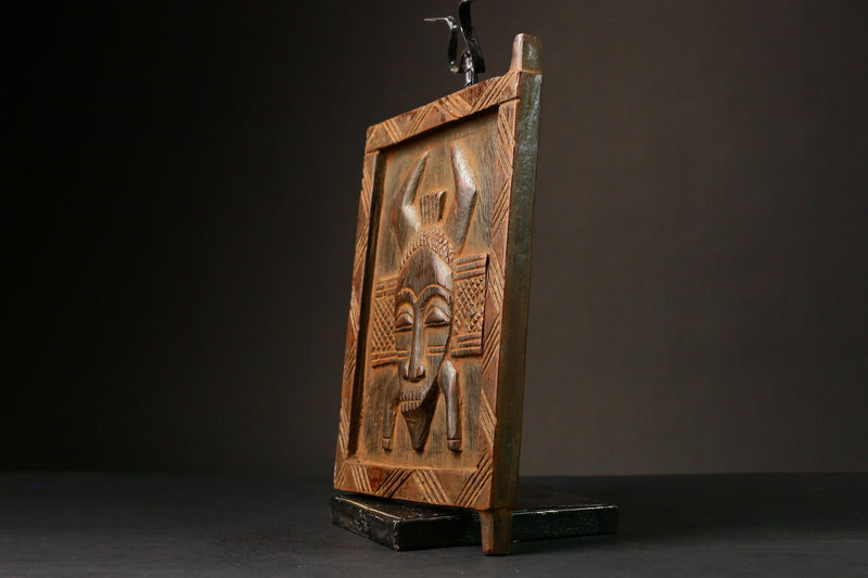 African Vintage Granary Door Hand-Carved Wooden Wall Art Authentic Decor Piece Unique Hanging Art for Home Display - G3283