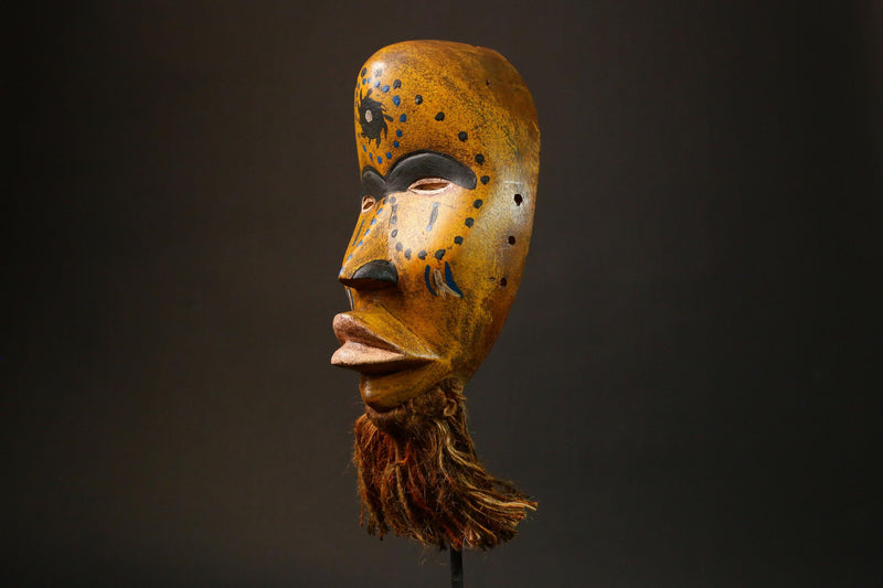 African Dan Mask Hand-Carved Wooden Art from Côte d'Ivoire Unique Tribal Decor Authentic African Artwork for Home Display - G3279