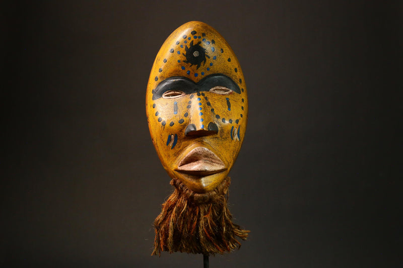 African Dan Mask Hand-Carved Wooden Art from Côte d'Ivoire Unique Tribal Decor Authentic African Artwork for Home Display - G3279