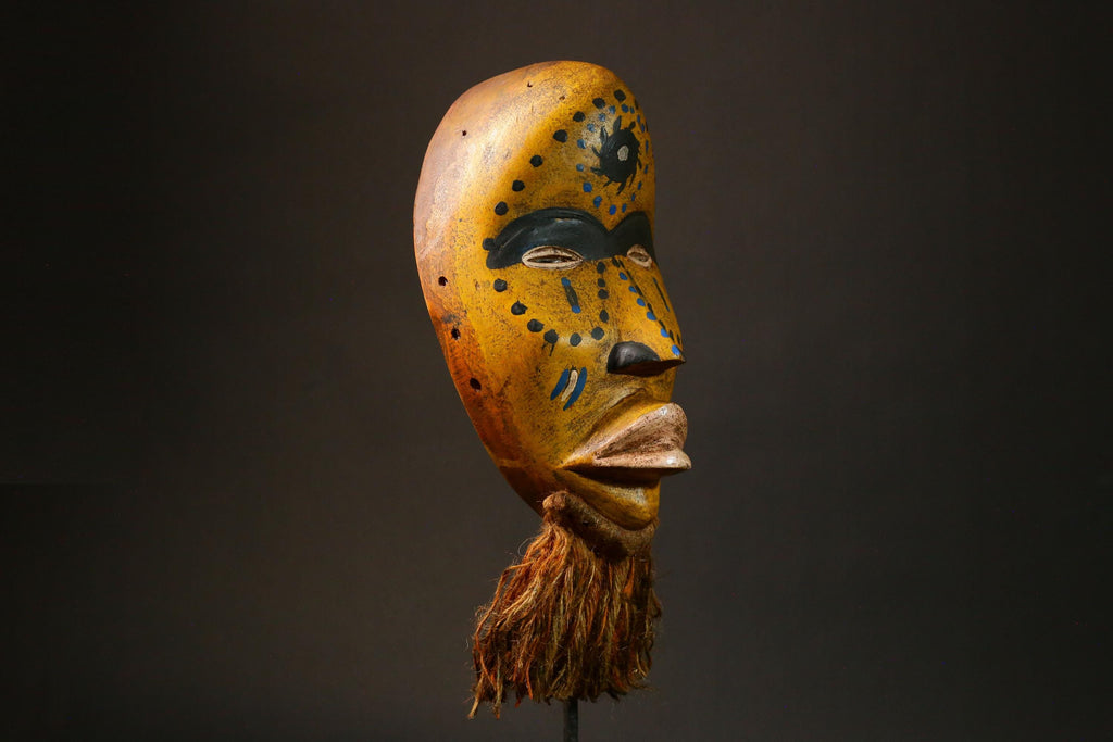 African Dan Mask Hand-Carved Wooden Art from Côte d'Ivoire Unique Tribal Decor Authentic African Artwork for Home Display - G3279