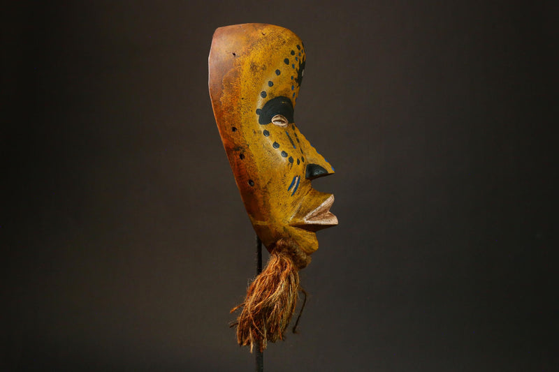 African Dan Mask Hand-Carved Wooden Art from Côte d'Ivoire Unique Tribal Decor Authentic African Artwork for Home Display - G3279