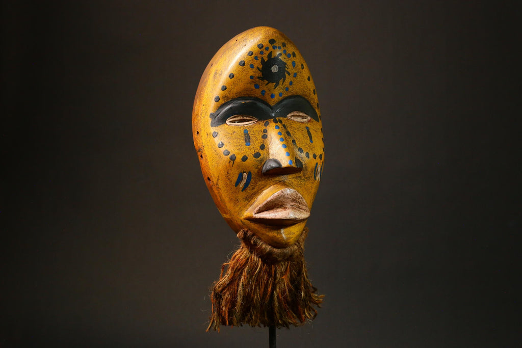 African Dan Mask Hand-Carved Wooden Art from Côte d'Ivoire Unique Tribal Decor Authentic African Artwork for Home Display - G3279
