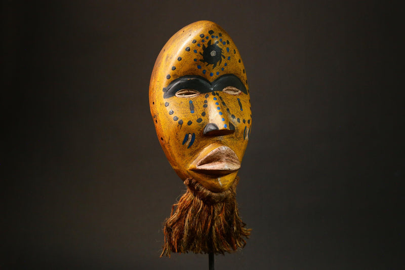 African Dan Mask Hand-Carved Wooden Art from Côte d'Ivoire Unique Tribal Decor Authentic African Artwork for Home Display - G3279