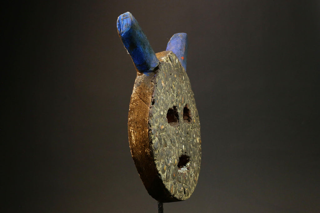 Antique African Mask Traditional Goli Guru Tribe Wood Wall Decor Art Piece-G1434