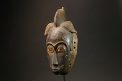 Antique African Guru Mask - Tribal Face Wall Hanging Decor for Home Art-7840