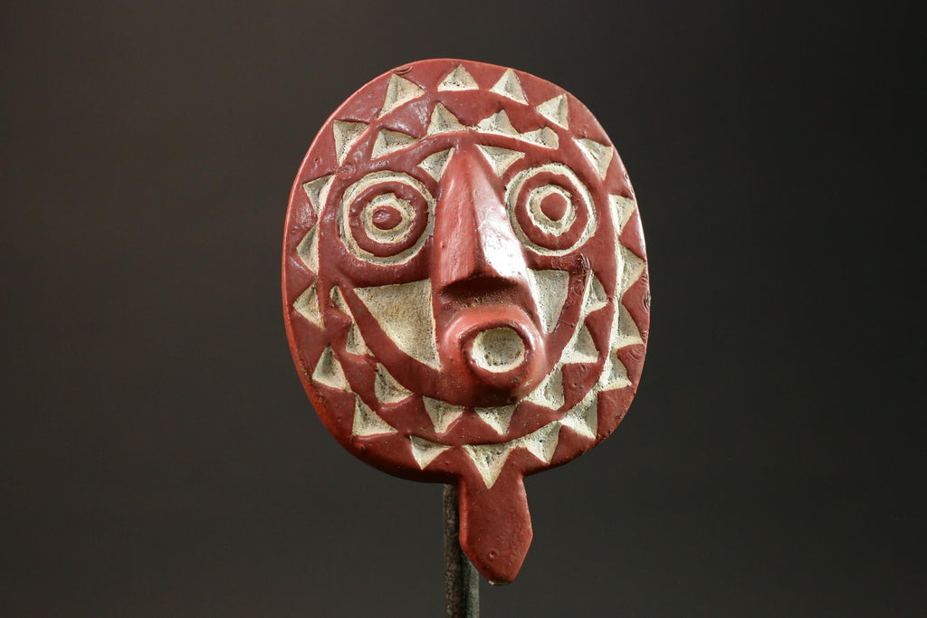 African Sun Mask BWA - Wall Hanging Primitive Art Decor from Burkina Faso-7843