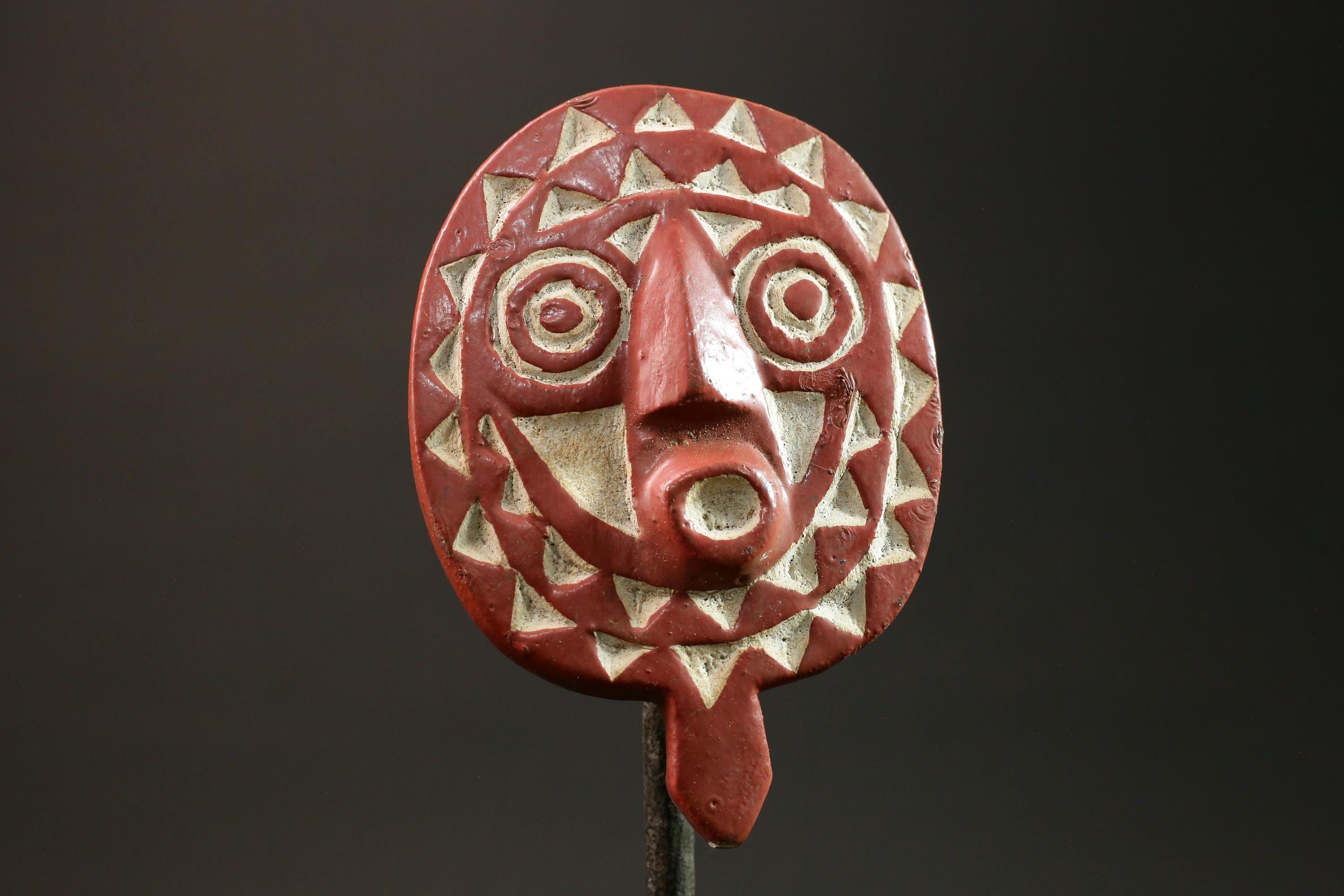 African Sun Mask BWA - Wall Hanging Primitive Art Decor from Burkina Faso-7843
