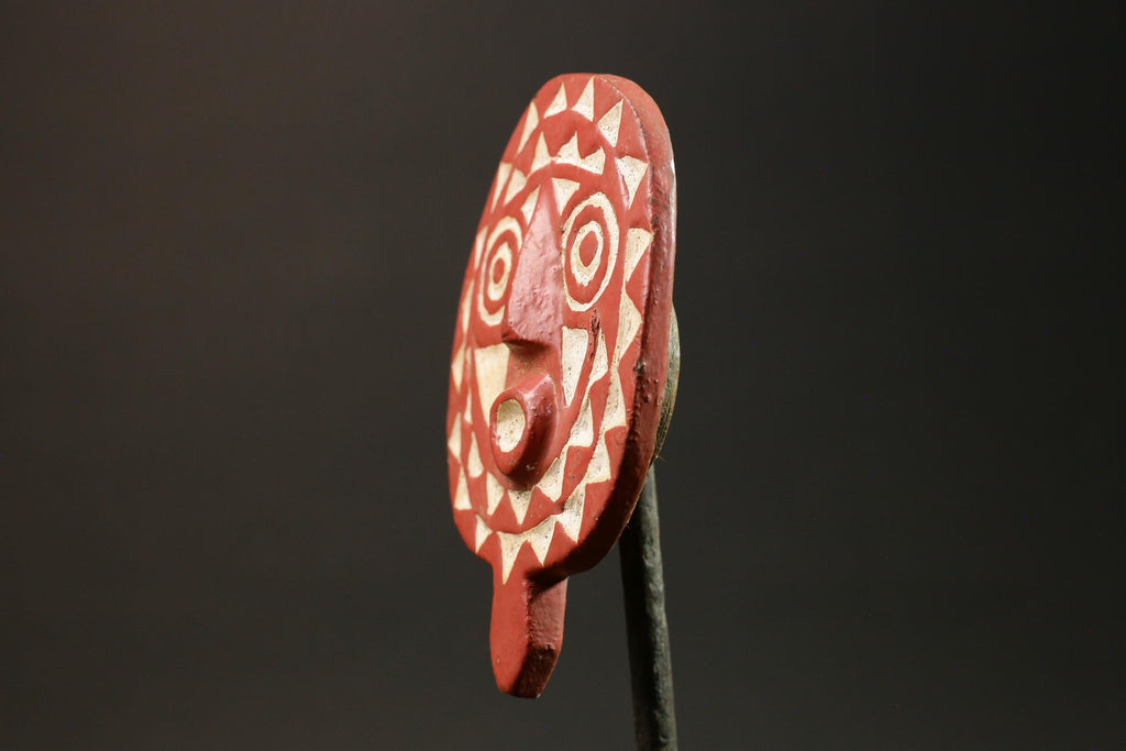 African Sun Mask BWA - Wall Hanging Primitive Art Decor from Burkina Faso-7843