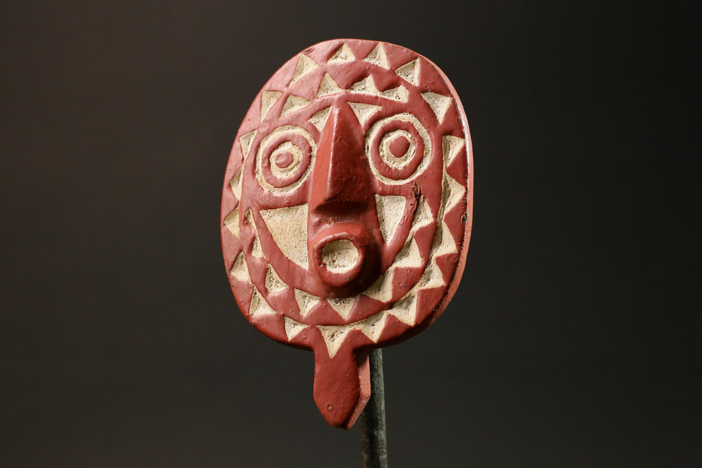 African Sun Mask BWA - Wall Hanging Primitive Art Decor from Burkina Faso-7843