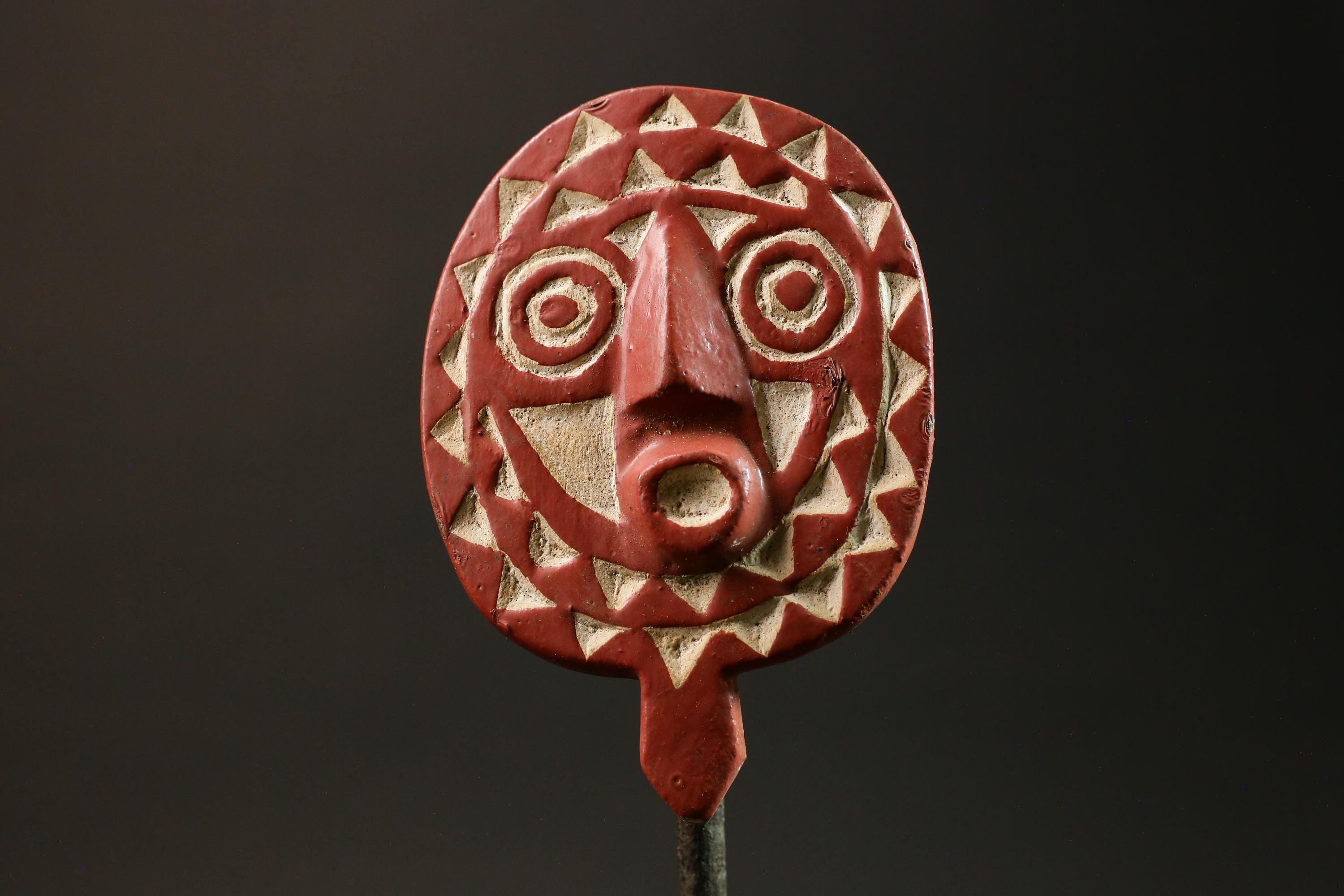 African Sun Mask BWA - Wall Hanging Primitive Art Decor from Burkina Faso-7843