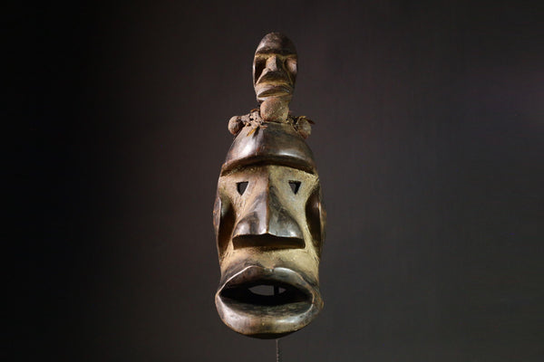 African Mask Tribal Dan Bambara Mask Hand-Carved Wooden Art Unique Decor Piece from Mali Authentic Wall Art for Home Display-G1723