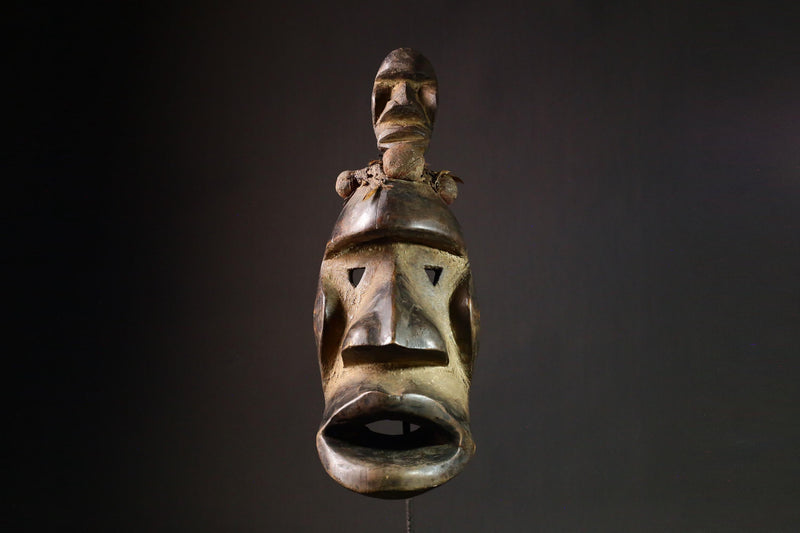 African Mask Tribal Dan Bambara Mask Hand-Carved Wooden Art Unique Decor Piece from Mali Authentic Wall Art for Home Display-G1723