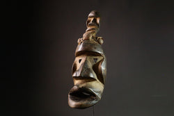 African Mask Tribal Dan Bambara Mask Hand-Carved Wooden Art Unique Decor Piece from Mali Authentic Wall Art for Home Display-G1723