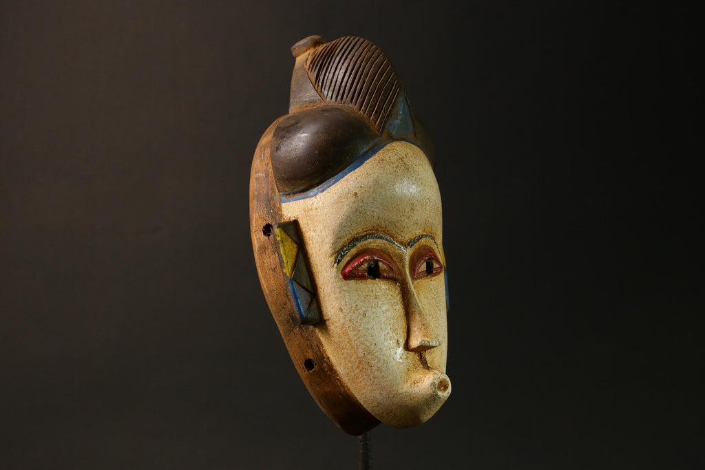 African Guro Baule Mask-Hand-Carved Wood Portrait Wall Hanging Decor Masks for wall-G3075
