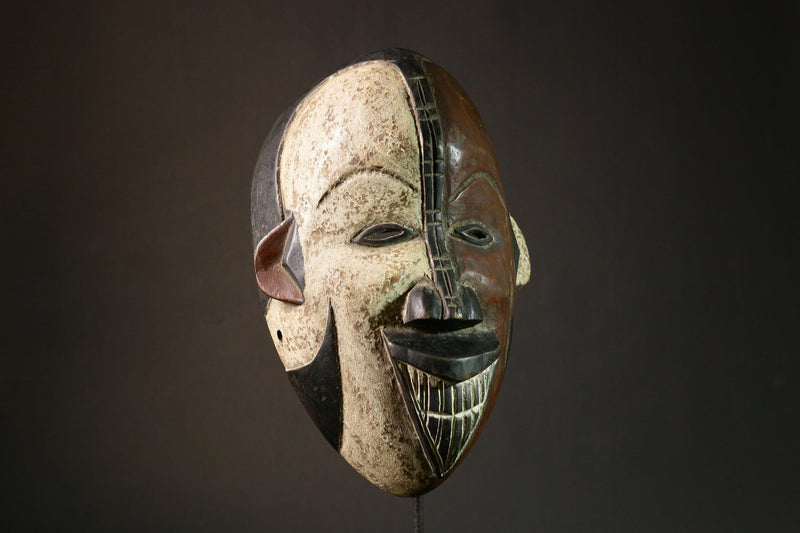 African Mask Authentic African Wood Mask | Igbo Kpong Adomba Wall Art Unique Tribal Decor Handcrafted Cultural Piece - G1709