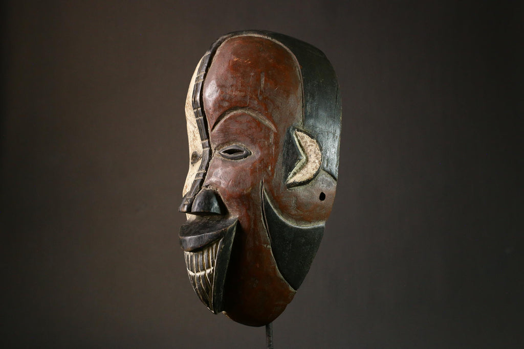 African Mask Authentic African Wood Mask | Igbo Kpong Adomba Wall Art Unique Tribal Decor Handcrafted Cultural Piece - G1709