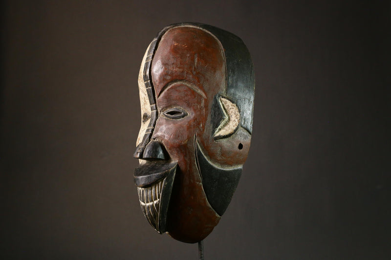 African Mask Authentic African Wood Mask | Igbo Kpong Adomba Wall Art Unique Tribal Decor Handcrafted Cultural Piece - G1709