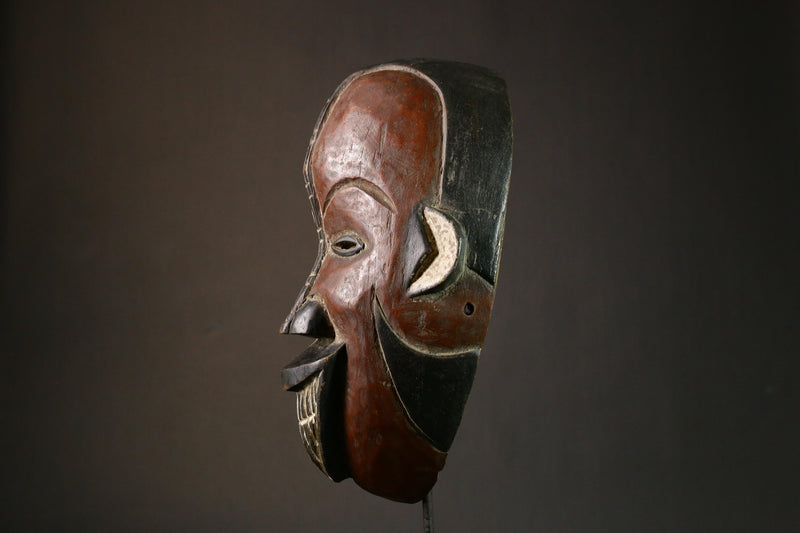 African Mask Authentic African Wood Mask | Igbo Kpong Adomba Wall Art Unique Tribal Decor Handcrafted Cultural Piece - G1709