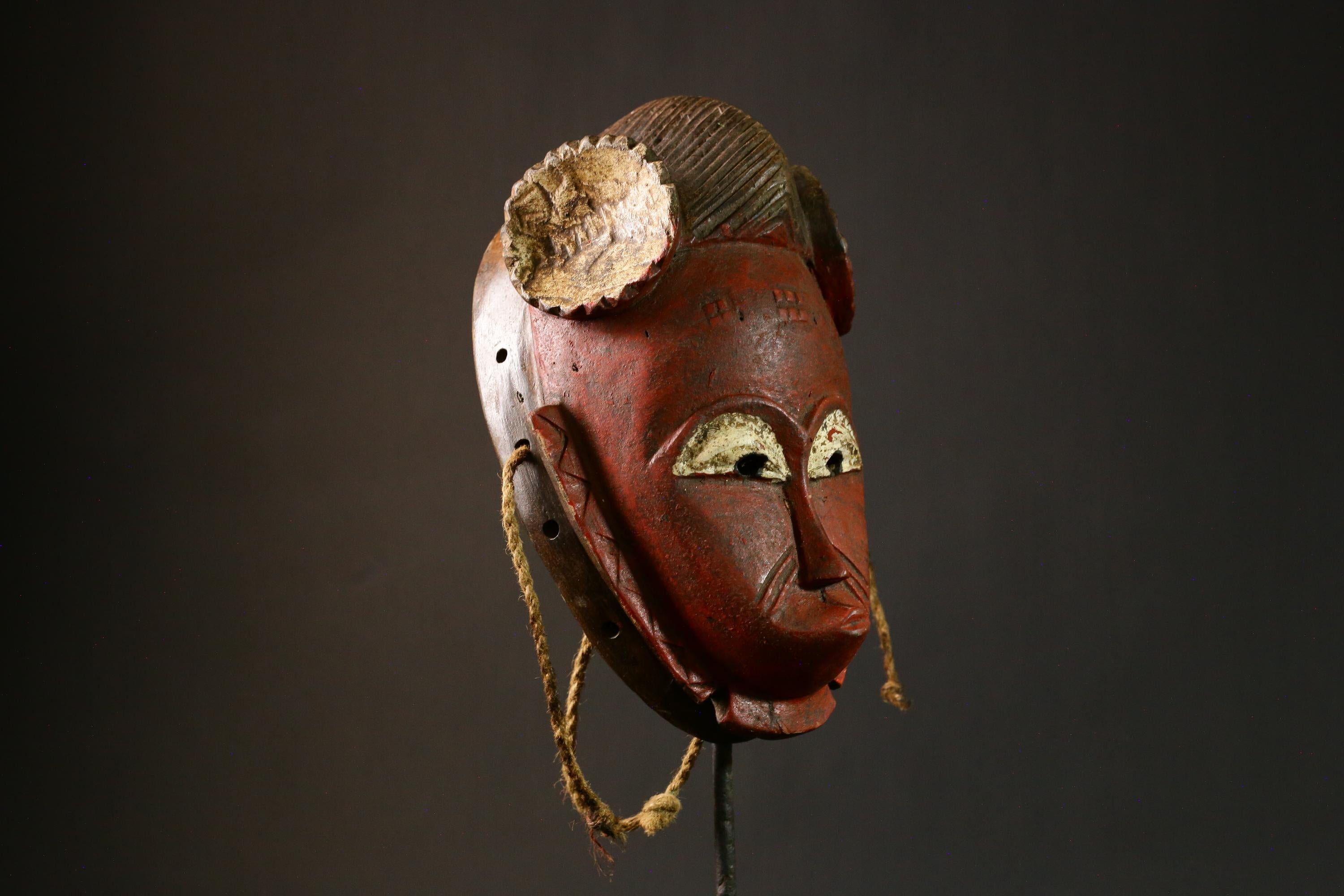 African Masks Authentic Antique Guro Mask | Vintage Carved Wood Tribal Face | Unique Wall Art Decor | Handcrafted Cultural Piece - 8054