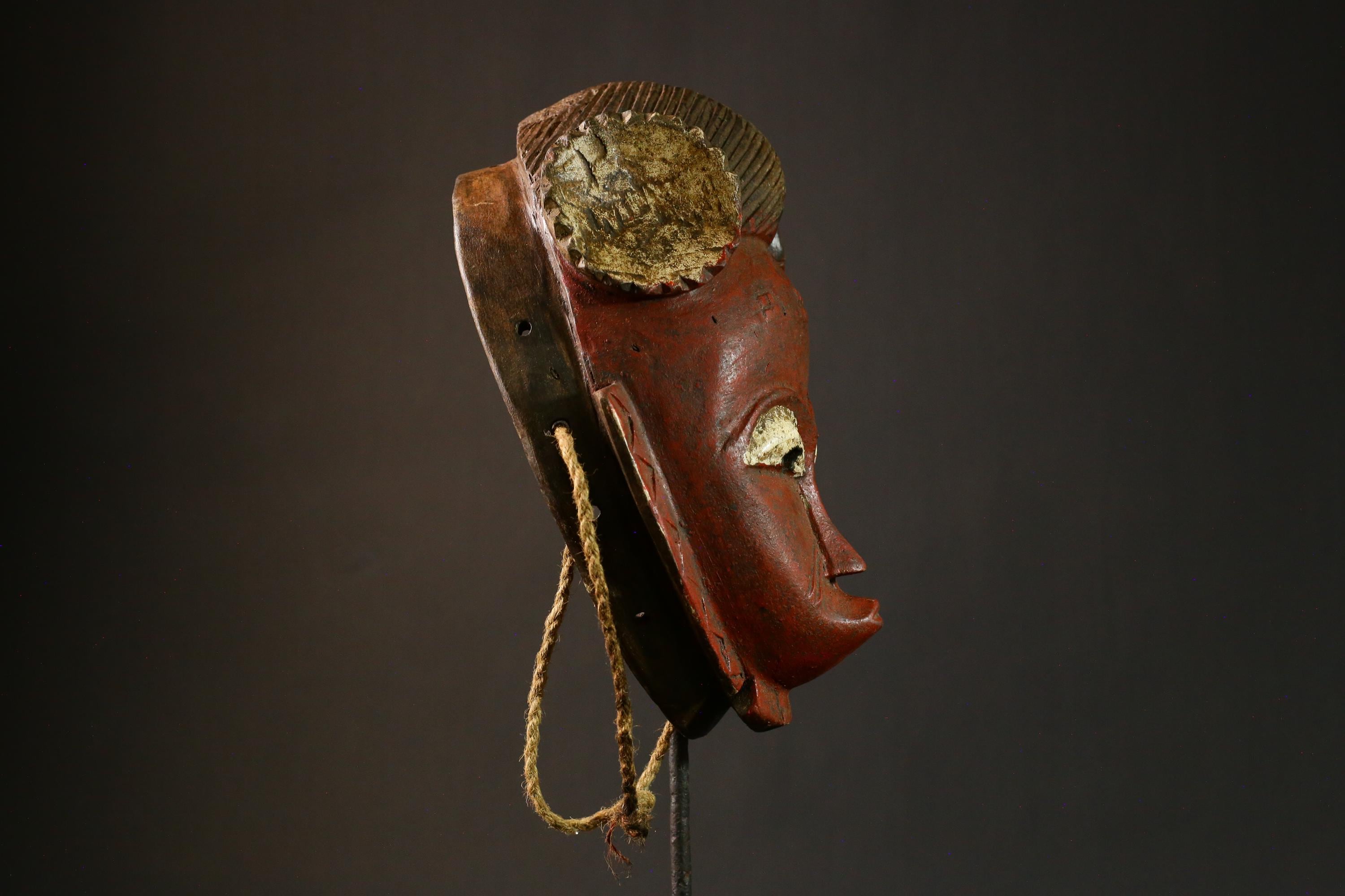 African Masks Authentic Antique Guro Mask | Vintage Carved Wood Tribal Face | Unique Wall Art Decor | Handcrafted Cultural Piece - 8054