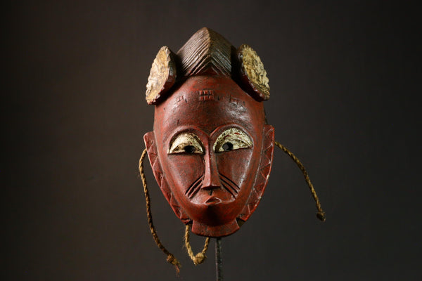 African Masks Authentic Antique Guro Mask | Vintage Carved Wood Tribal Face | Unique Wall Art Decor | Handcrafted Cultural Piece - 8054