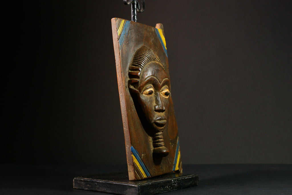 African Authentic Yoruba Granary Door - Hand-Carved Wooden Wall Hanging Decor Statue - Unique Cultural Home Accent - G3308