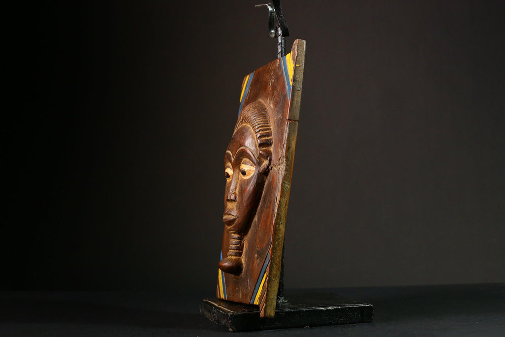 African Authentic Yoruba Granary Door - Hand-Carved Wooden Wall Hanging Decor Statue - Unique Cultural Home Accent - G3308