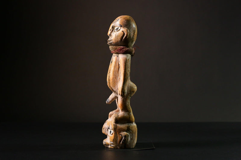 African Nkisi N'kondi Figure Handcrafted Wood Power Figure Voodoo Doll-G3307