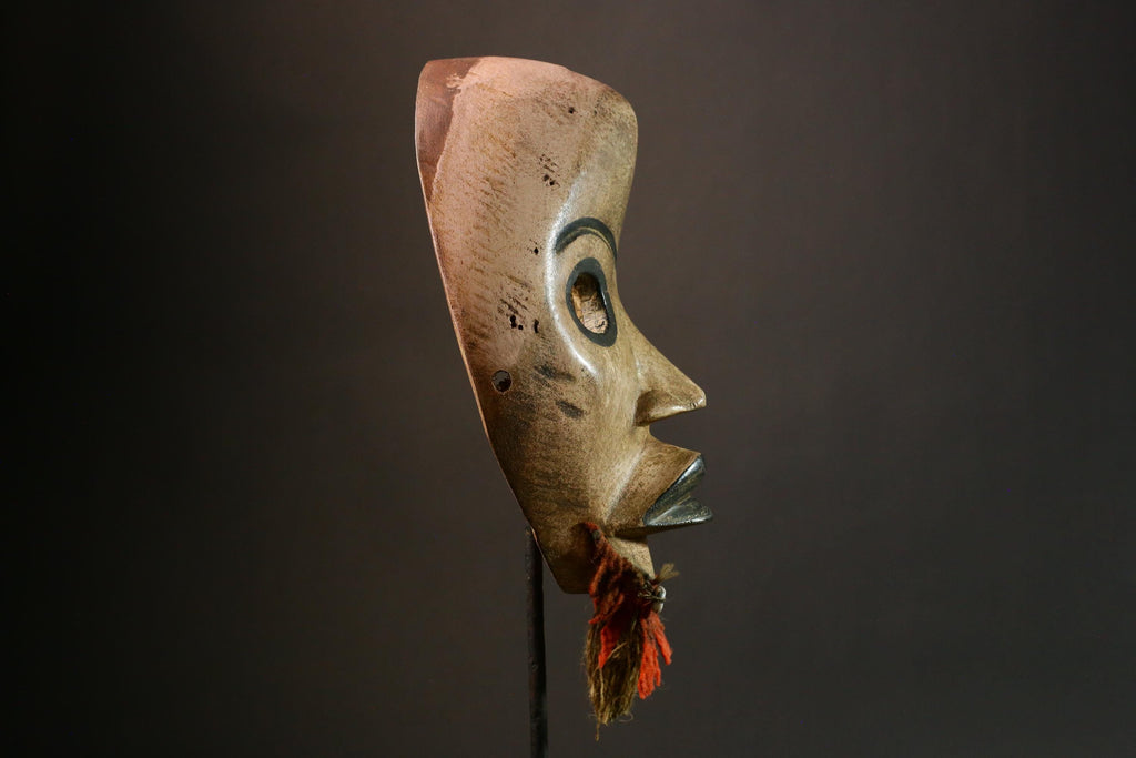 African Passport Mask | Hand-Carved Wooden Decor from Liberia | Unique Wall Art | Authentic Tribal Sculpture | G3325