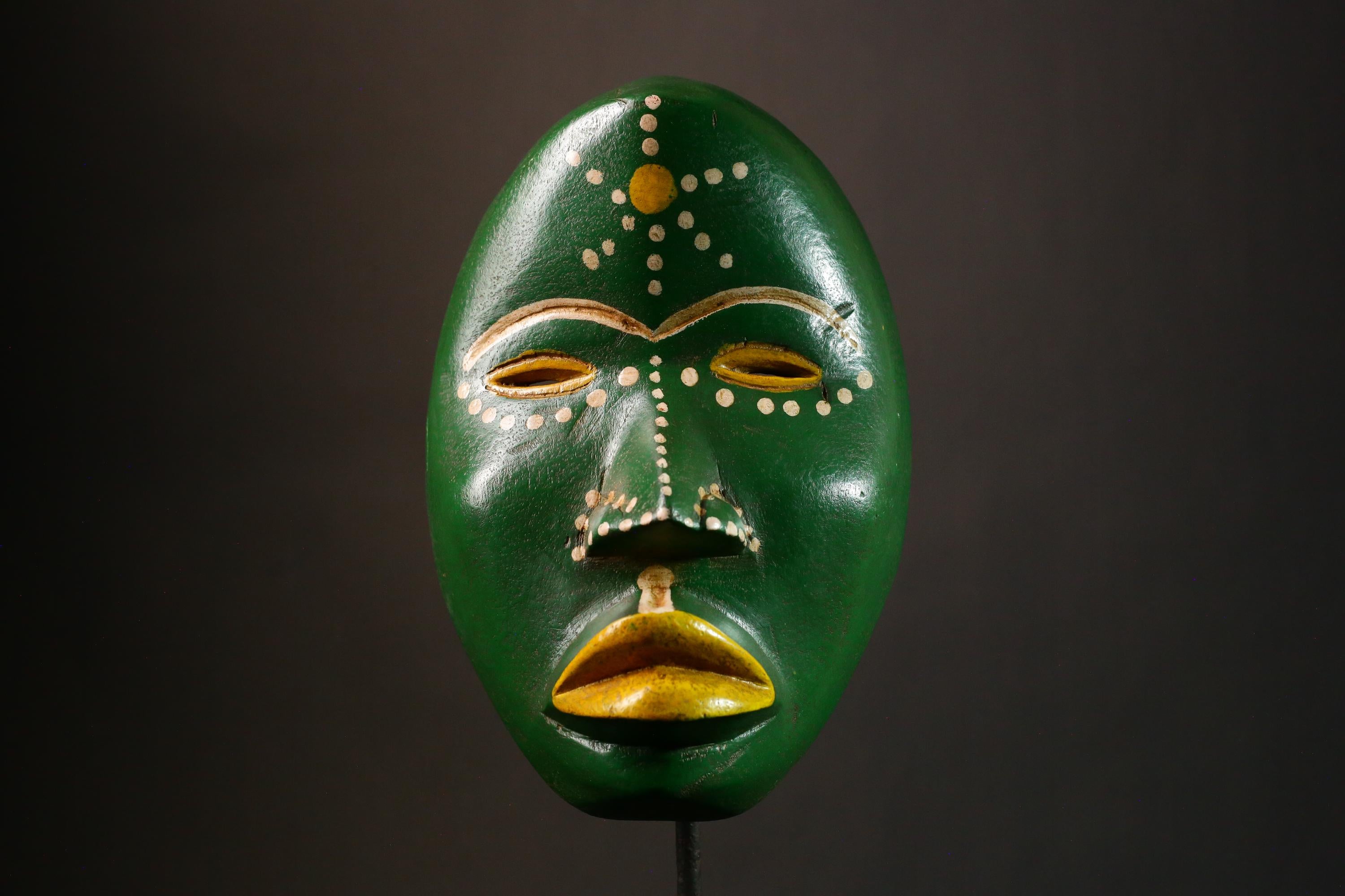 African Passport Mask | Hand-Carved Wooden Decor from Liberia | Unique Wall Art | Authentic Tribal Sculpture | G3324