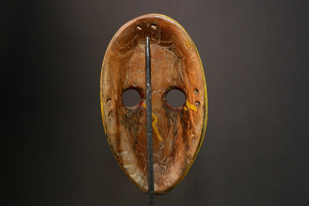 African Hand-Carved Dan Tribal Mask | Unique Wooden Collectible Piece | Ethnic Wall Art Decor | Authentic African Sculpture - G3323