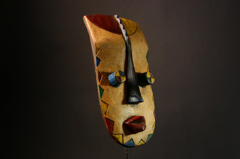 African Authentic Grebo Mask - Hand-Carved Wood Wall Decor, Unique Funeral Art Piece, Cultural Home Accent  for Collectors- G3318