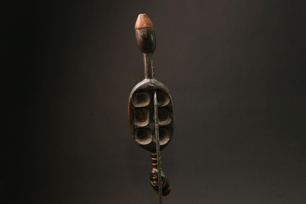 Vintage African Tribal Art Mask - Hand-Carved Wooden Bobo Bolo Helmet Masks for wall-G1468
